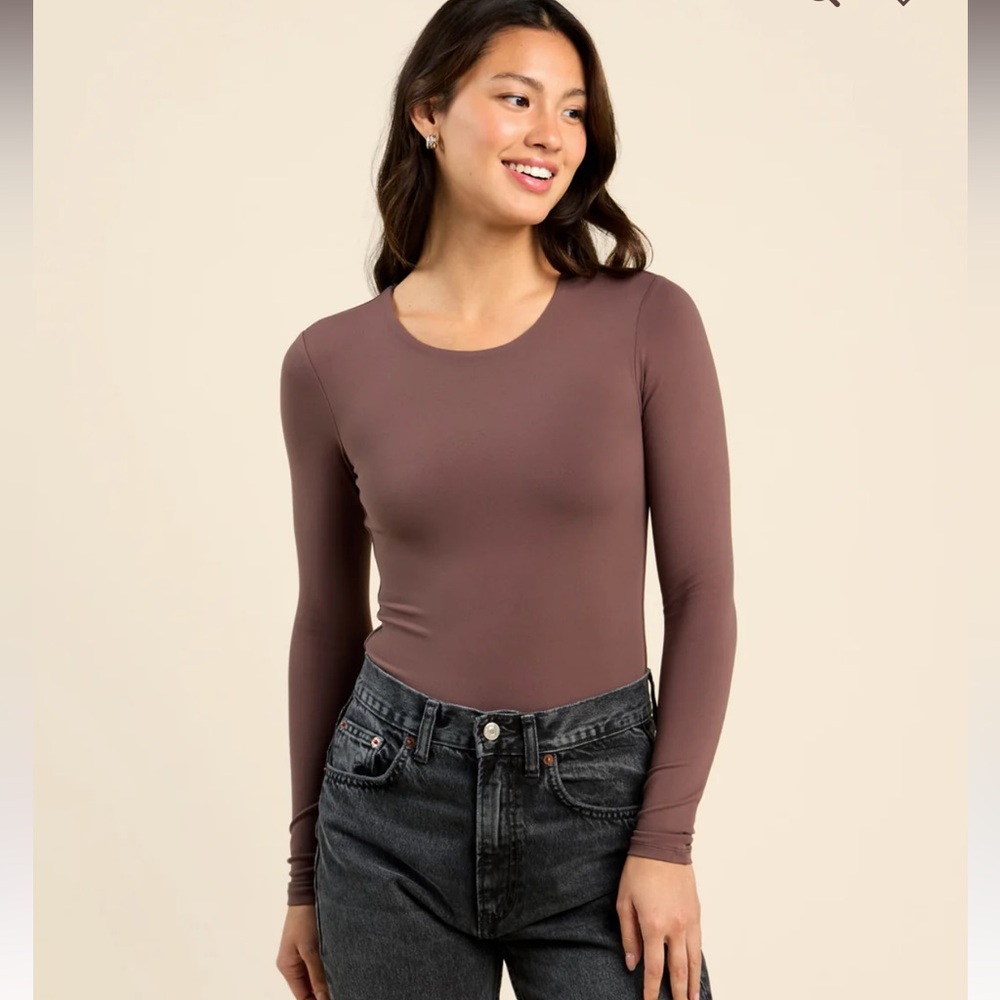 Nuuds crew neck bodysuit XL coffee